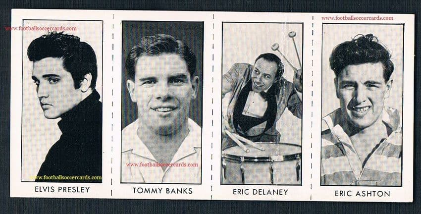 1958 early Elvis Presley Uncut strip of 4 Rover Stars of Sport & Entertainment Bolton Wigan