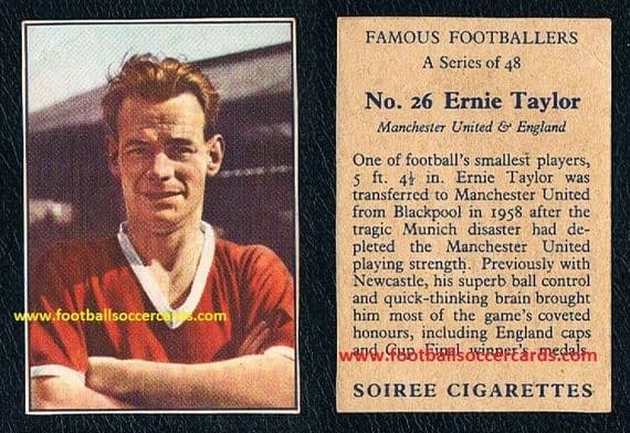 1958 Ernie Taylor #26 Blackpool Manchester United & England SOIREE CIGARETTES PACKET ISSUE rarity