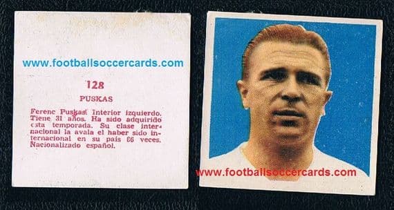 1958 Ferenc Puskas Real Madrid very rare Hispano-Americana original from Spain.