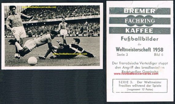 1958 Garrincha BREMER KAFFEE FACHRING card