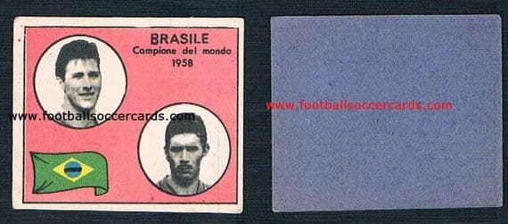 1958 Italian WC58 VAV card UNused of captain Bellini & Orlando of Brazil