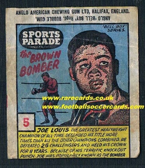 1958 Joe Louis Bell Boy Anglo Gum insert