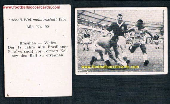 1958 Pelé classic with Mel Charles & Jack Kelsey West German issue WS Verlag UNused but faults