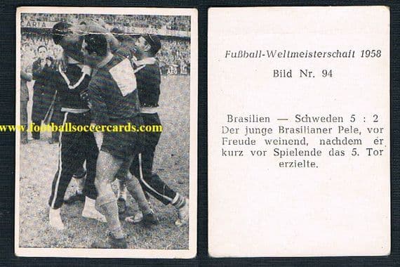 1958 Pelé rookie rare West Germany-only issue by WS Verlag quite clean back fault line but best seen