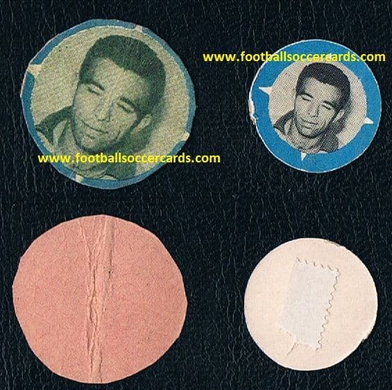 1958 rookie card x 2 Vava (golden boot WC62) pogs from Brazil, Guara and Columbia
