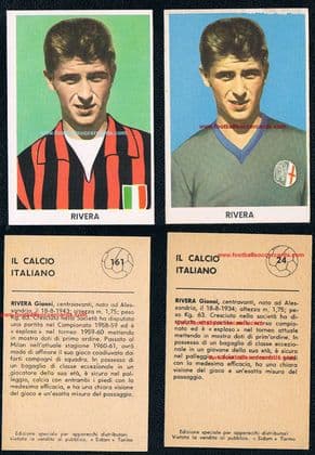 1959 1960 pair ROOKIE CARD s of Gianni Rivera Alessandria 24 and 161 Milan SIDAM x2