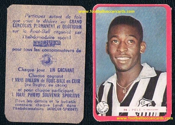 1959 -60 Pele #74 SHOOT GUM card - dated see below! - Miroir Sprint series#1 card, SUPERB CONDITION