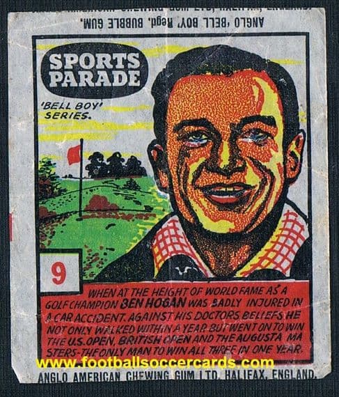 1959 Ben Hogan Bell Boy Gum insert Anglo American GOLF waxy