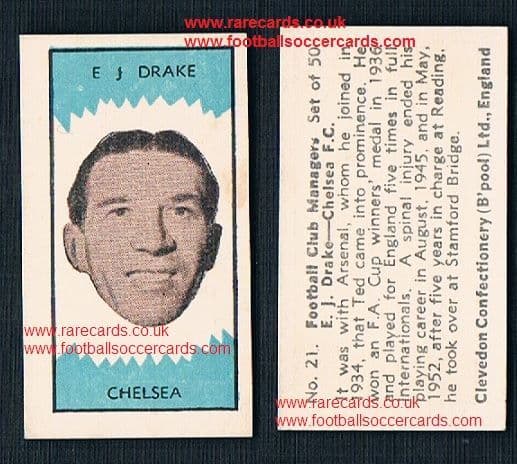 1959 Clevedon football club managers 21 Ted Drake Arsenal Chelsea Reading