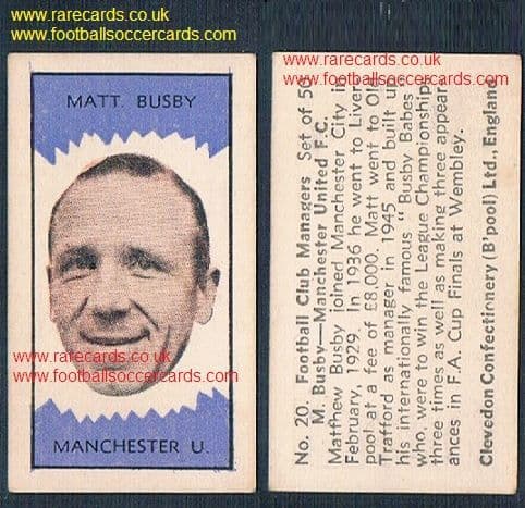 1959 Clevedon football club managers Manchester United legend Matt Busby #20