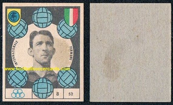 1959 Eddie Firmani VAV gum card IINTER Genoa NY COSMOS Southend TAMPA BAY Charlton Ath Sampdoria