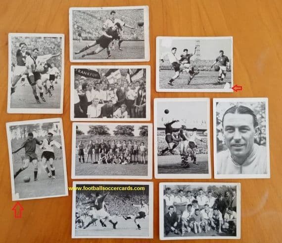 1959 gum cards 10 different by De Jonge West Germany with Suarez etc