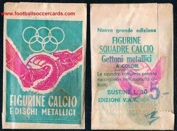 1959 VAV Figurine Calcio e Dischi Metallici sealed packet Gianni Rivera rookie card perhaps