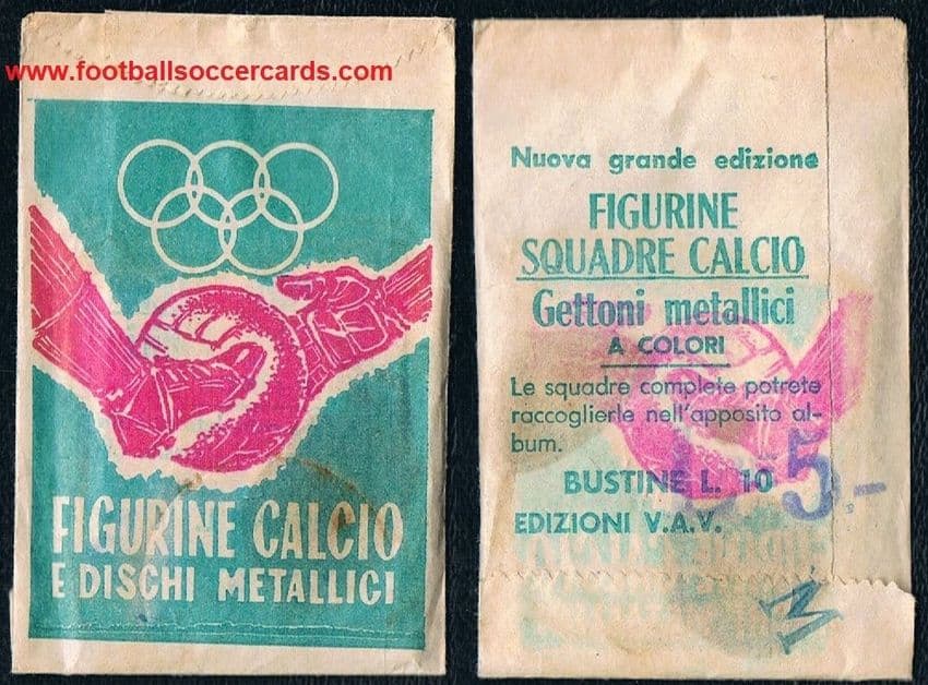 1959 VAV Figurine Calcio e Dischi Metallici sealed packet Gianni Rivera rookie card perhaps