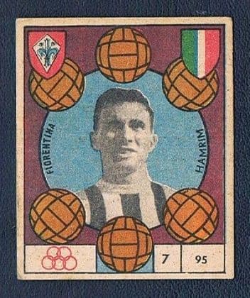 1959 VAV Kurt Hamrin AIK Sverige Fiorentina Sweden World Cup 1958 runner-up silver medal card