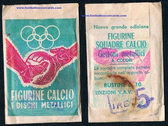 1959 VAV sealed packet of cards and metal disc CHANCE: rookie card Gianni Rivera ?