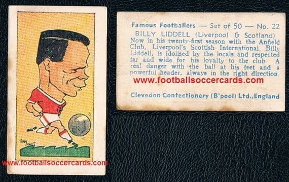 1960 Billy Liddell Liverpool 22 Famous Footballers Clevedon Confectionery
