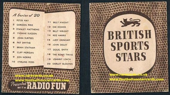 1960 British Sports Radio Fun packet