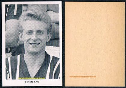 1960 Denis Law rookie card Huddersfield Town near-mint Leaf Gum card