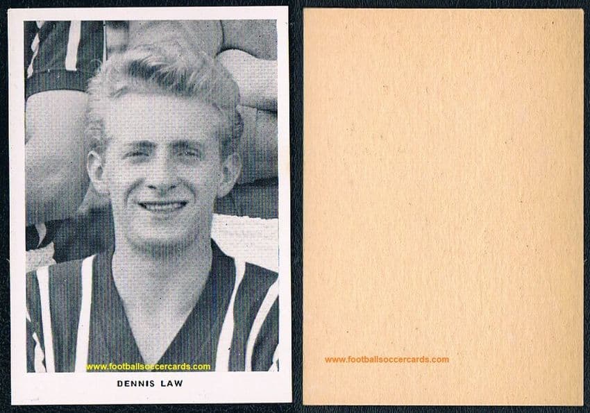1960 Denis Law rookie card Huddersfield Town near-mint Leaf Gum card