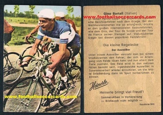 1960 Heinerle figurina Gino Bartali Giro d Italia Ginetaccio BRD trade card