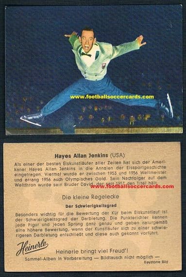 1960 Heinerle Hayes Alan Jenkins ice figure skating USA trade card