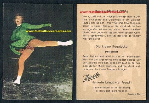 1960 Heinerle Tenley Allbright ice figure skating USA trade card