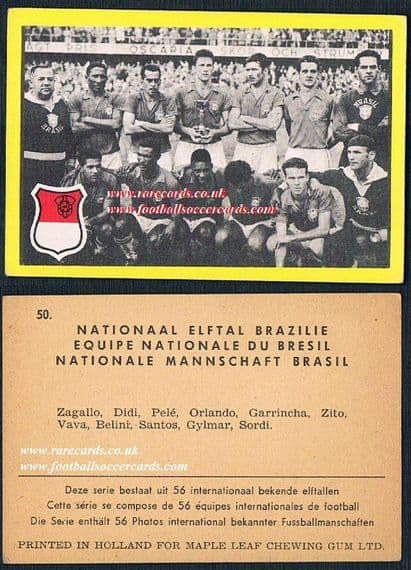 1960 Maple Leaf gum Brazil 58 team