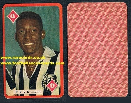 1960 Pelé Mirror Sprint French trade redemption card large size playing card Santos