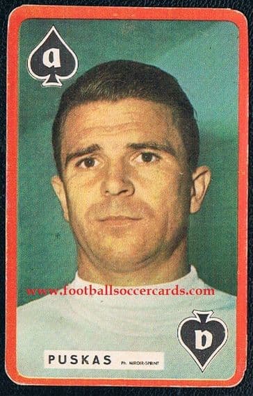 1960 Puskas Miroir Sprint redemption trade card playing card issued by French sports mag LOW PRICE