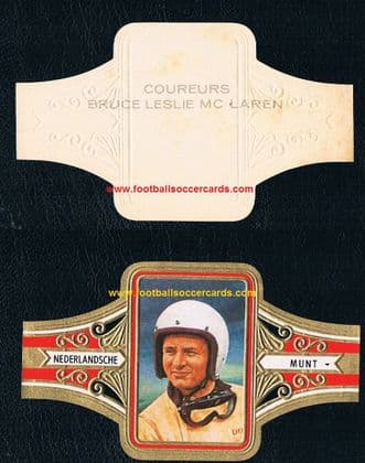 1960 's BRUCE McLAREN deluxe-size MUNT cigar band original issue, gum card size original rarity