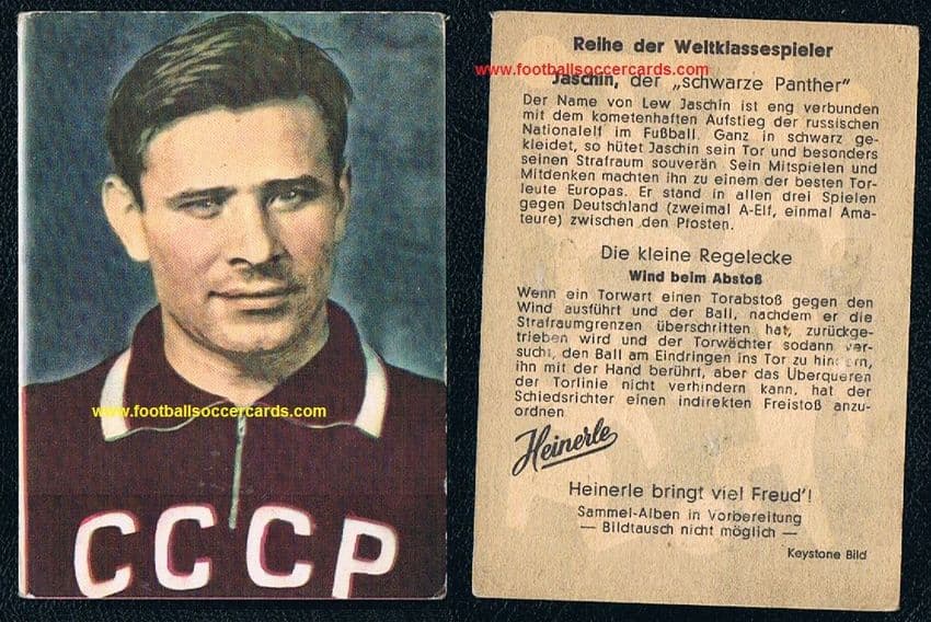 1960 VG gum card Lev Yashin Heinerle 1st series USSR legend goalie - EB for £11k See all pix!