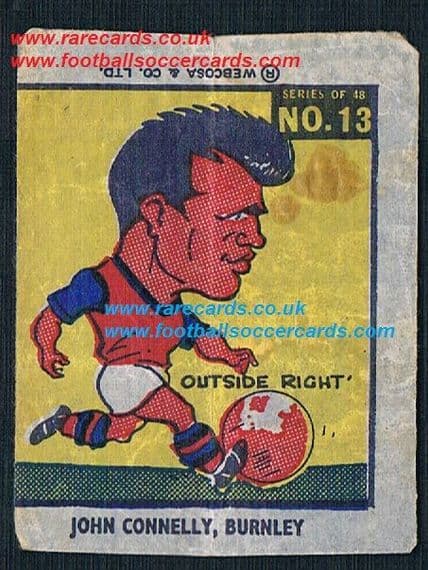 1960 Webcosa Burnley John Connelly original wax paper gum insert