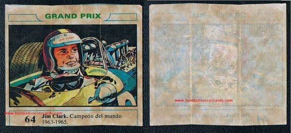 1960s GRAND PRIX Spanish wax paper gum insert of Jim Clark folded as issued