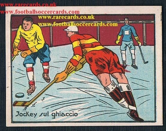 1960s Italian gum card plain back Ice Hockey Jockey sul ghiaccio
