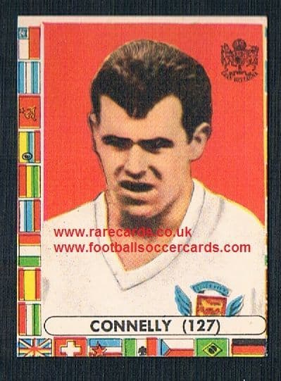 1960s Italian Lampo gum card John Connelly Burnley Bury BR Man Utd England