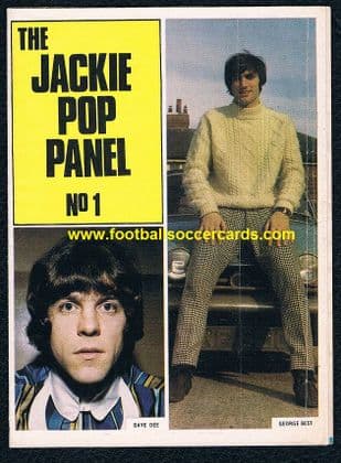 1960s UNCUT Jackie Pop Panel #1 concertina images EARLY George Best ! Beatles Rolling Stones etc