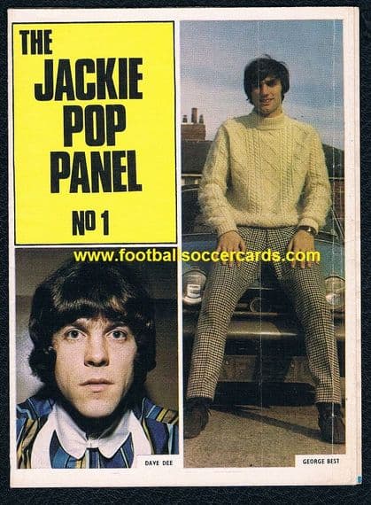 1960s UNCUT Jackie Pop Panel #1 concertina images EARLY George Best ! Beatles Rolling Stones etc