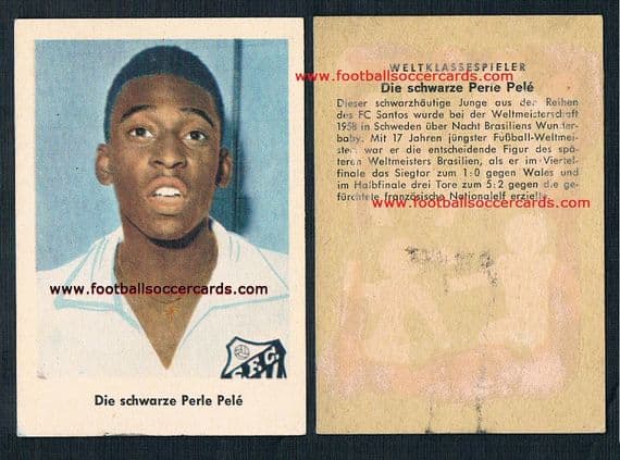 1961 -62 Pelé "SHORT" Lutter-variety HEINERLE card 'World Class Players' title & 1 para RARITY!