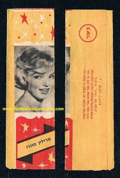 1961 Unela Pam Pam Marilyn Monroe gum wrapper from Israel