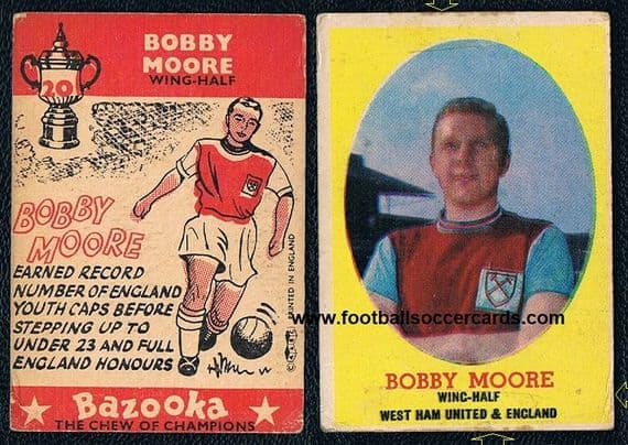1962 A&BC Gum Bobby Moore Bazooka West Ham England rookie card #20 ECONOMY BUY!