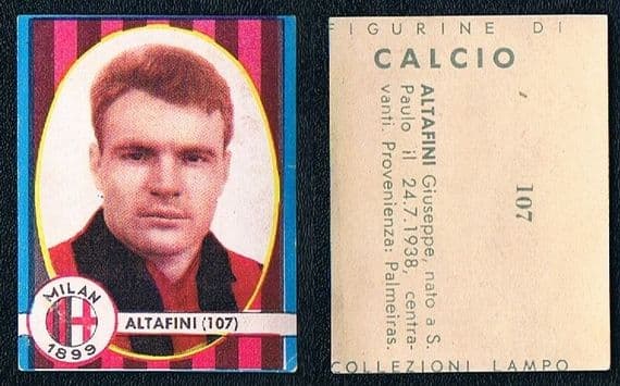 1962 Altafini WC50 legend x3 Golden Boots Figurien di Calcio LAMPO card 107 MILAN