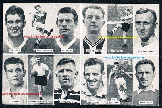 1962 Bobby Charlton & Joe Baker INTACT sheet of 12 Victor stars of nations UNCUT!