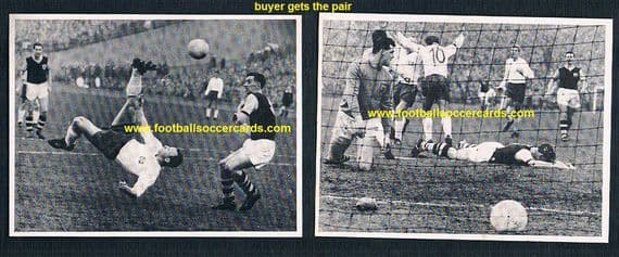 1962 Burnley versus Hamburg early 1961 European matches THE PAIR West German stickers AMR