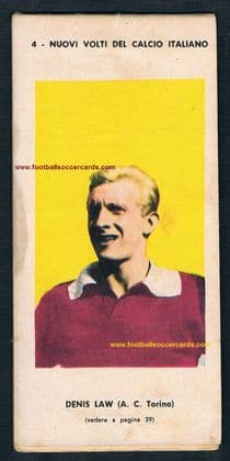 1962 Denis Law Italian rarity Nuovi Volti del calcio Italiano TEX Navajo N15
