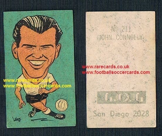 1962 England WC62 Chile-only issue sticker John Connelly Man Utd Burnley Bury Blackburn