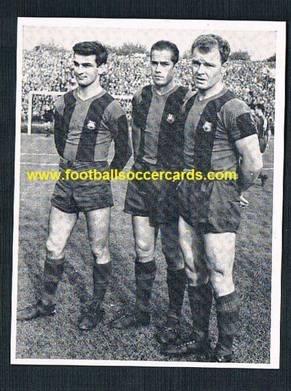 1962 Kubala Surez & Sandor Kocsis Hungary Barcelona Pabel card - light AMR
