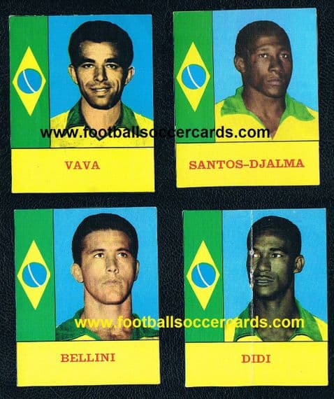 1962 Mira images used on '64 French cards by SAGE Didi Djalma Santos Vava and Bellini fold as issued