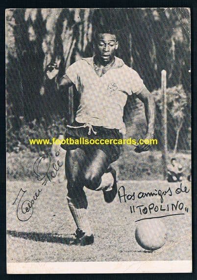 1962 Pele rare "Cafe Brasil" shirt card by Topolino Comic from Spain NOT the later reissue postcard