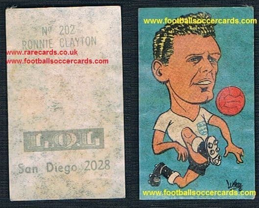 1962 Ron Clayton Blackburn Rovers for England WC62 sticker from Chile